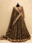 Dark Brown Zari Embroidered Georgette Party Wear Lehenga Choli with Dupatta ClothsVilla