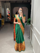 Load image into Gallery viewer, Green Color Zari Weaving Work Narayan Pet Saree Clothsvilla