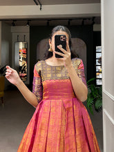 Load image into Gallery viewer, Pink Color Zari Weaving Work Kanjivaram Dress Clothsvilla