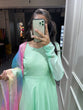 Load image into Gallery viewer, Pista Color Simple Soft Organza Gown Clothsvilla