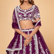 Load image into Gallery viewer, Purple Floral Embroidered Chiffon Lehenga Choli Clothsvilla