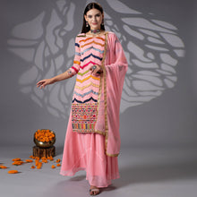 Load image into Gallery viewer, Pink Sequins Embroidered Georgette Sharara Suit Clothsvilla