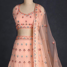 Load image into Gallery viewer, Peach Sequins Embroidered Georgette Lehenga Choli Clothsvilla