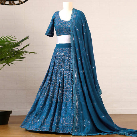 Morpich Sequins Embroidered Georgette Lehenga Choli Clothsvilla Main image