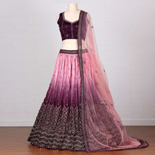 Load image into Gallery viewer, Purple Sequins Embroidered Satin Lehenga Choli Clothsvilla