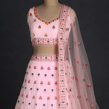 Load image into Gallery viewer, Baby Pink Sequins Embroidered Georgette Lehenga Choli Clothsvilla