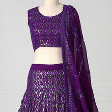 Load image into Gallery viewer, Purple Sequins Embroidered Georgette Lehenga Choli Clothsvilla