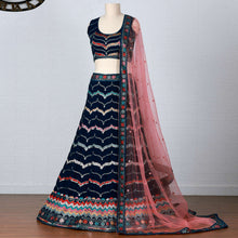 Load image into Gallery viewer, Dark Blue Sequins Embroidered Georgette Lehenga Choli Clothsvilla