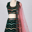 Load image into Gallery viewer, Green Sequins Embroidered Georgette Lehenga Choli Clothsvilla