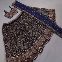 Load image into Gallery viewer, Navy Blue Sequins Embroidered Georgette Lehenga Choli Clothsvilla