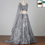 Grey Sequins Embroidered Georgette Lehenga Choli Clothsvilla
