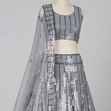 Load image into Gallery viewer, Grey Sequins Embroidered Georgette Lehenga Choli Clothsvilla