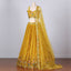 Mustard Sequins Embroidered Georgette Lehenga Choli Clothsvilla