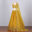 Load image into Gallery viewer, Mustard Sequins Embroidered Georgette Lehenga Choli Clothsvilla