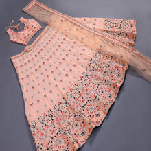 Load image into Gallery viewer, Peach Sequins Embroidered Georgette Lehenga Choli Clothsvilla