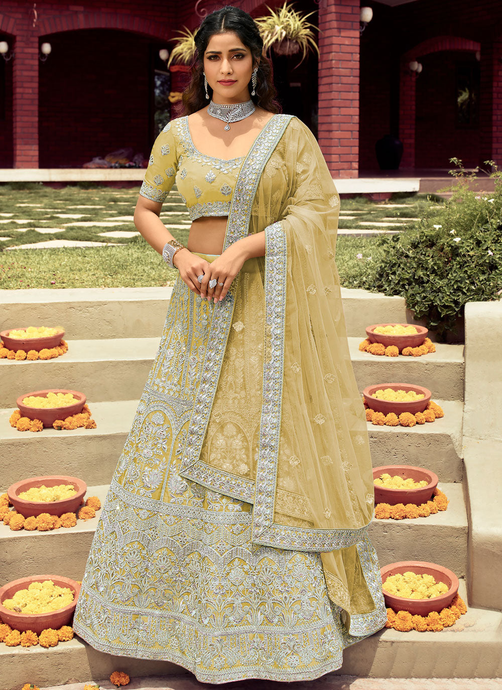 Patch Border Organza Lehenga Choli Clothsvilla