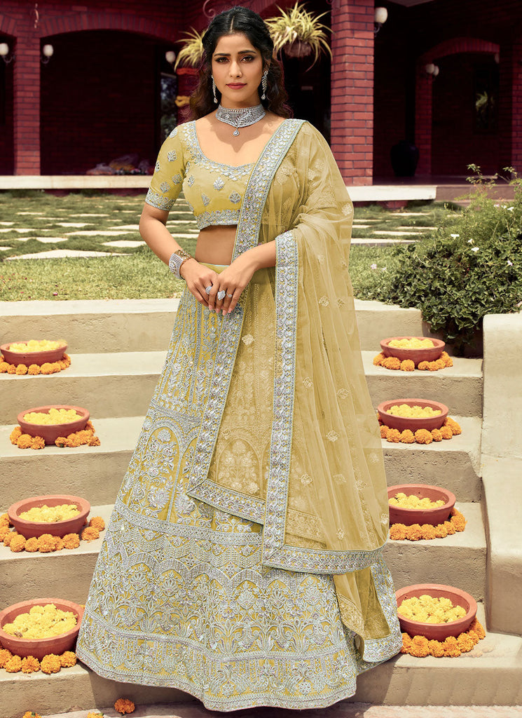 Blue two tone silk heavy sequence work shining wedding lehenga choli |  Women wedding guest dresses, Global dress, Indian fashion