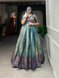 Load image into Gallery viewer, Firozi Color Zari Weaving Work Kanjivaram Wedding Wear Dress Clothsvilla