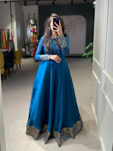 Load image into Gallery viewer, Firozi Color Weaving Work Rangoli Silk Gown Dress Clothsvilla