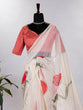 Load image into Gallery viewer, Cream Color Floral &amp; Foil Printed Organza Saree Clothsvilla