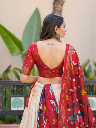 Maroon Color Printed With Foil Work Dola Silk Lehenga Choli ClothsVilla.com