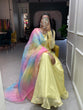 Load image into Gallery viewer, Yellow Color Simple Soft Organza Gown Clothsvilla
