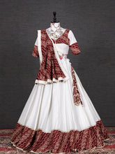 Load image into Gallery viewer, Maroon Color Foil And Printed Work Cotton Lehenga Choli Clothsvilla