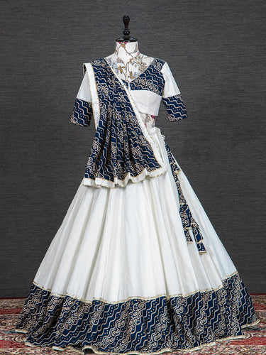 Navy Blue Color Zari Weaving Work Narayan Pet (Cotton) South
