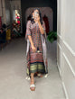 Load image into Gallery viewer, Multi Color Ajrakh Digital Printed Gaji Silk Kaftan ClothsVilla