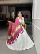 Load image into Gallery viewer, White Color Lucknowi Paper Mirror Work Georgette lehenga Choli ClothsVilla.com