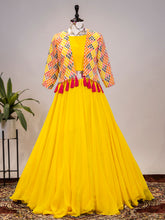 Load image into Gallery viewer, Yellow Color Georgette Lehenga Choli Clothsvilla