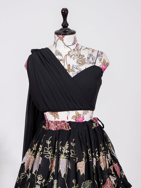 Black Color Georgette Ready Made Blouse Clothsvilla Main image