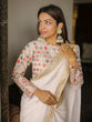 Load image into Gallery viewer, Cream Color Sequins &amp; Thread Embroidery Border Work Georgette Saree Clothsvilla