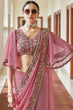 Load image into Gallery viewer, Pink Georgette RESHAM, ZARI, BEADS WORK  Designer Saree Clothsvilla