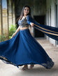 Load image into Gallery viewer, Navy Blue Georgette Sequins And Thread Embroidery Work Lehenga Choli Clothsvilla