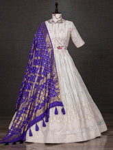Load image into Gallery viewer, White Color Sequins And Thread Work Georgette Lehenga Choli Clothsvilla