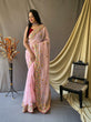 Load image into Gallery viewer, Georgette Sequins Multicolor Embroidered Designer Saree Pastel Pink Clothsvilla