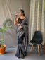 Black Designer Saree in Georgette with Sequins Embroidered Work Clothsvilla