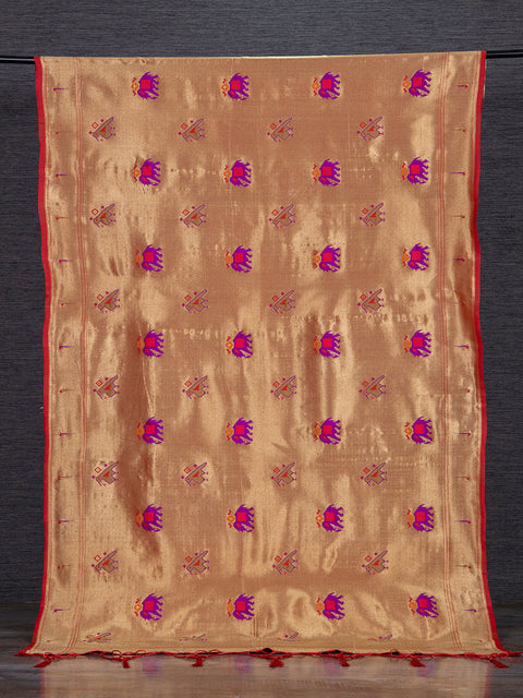 Golden Color Zari Weaving Work Jacquard Paithani Dupatta Clothsvilla Main image