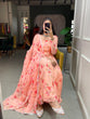 Load image into Gallery viewer, Peach Color Floral Printed Anarkali Style Chiffon Kurti Clothsvilla