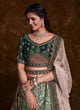 Load image into Gallery viewer, Green Art Silk Bridal Lehenga Set with Thread, Zari &amp; Dori Work Clothsvilla