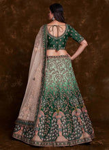 Load image into Gallery viewer, Green Art Silk Bridal Lehenga Set with Thread, Zari &amp; Dori Work Clothsvilla