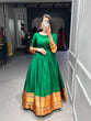 Load image into Gallery viewer, Green Color Zari Weaving Work Narayan Pet Cotton Gown Clothsvilla