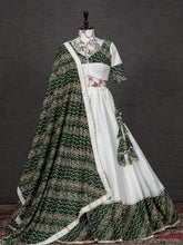 Load image into Gallery viewer, Green Color Foil And Printed Work Cotton Lehenga Choli Clothsvilla