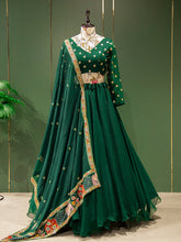 Load image into Gallery viewer, Green Color Simple Georgette Lehenga Choli Clothsvilla