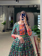 Load image into Gallery viewer, Green Color Patola Paithani Printed And Foil Printed Silk Gown Clothsvilla