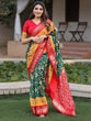 Load image into Gallery viewer, Green Color Patola with Foil Printed Dola Silk Saree Clothsvilla
