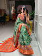 Load image into Gallery viewer, Green Color Patola Printed Dola Silk Saree Clothsvilla