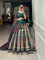 Green Color Printed With Lace Border Vaishali Silk Traditional Lehenga Choli Clothsvilla