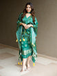 Load image into Gallery viewer, Green Color Digital Bandhej Printed Pure Gaji Silk Kaftan Clothsvilla